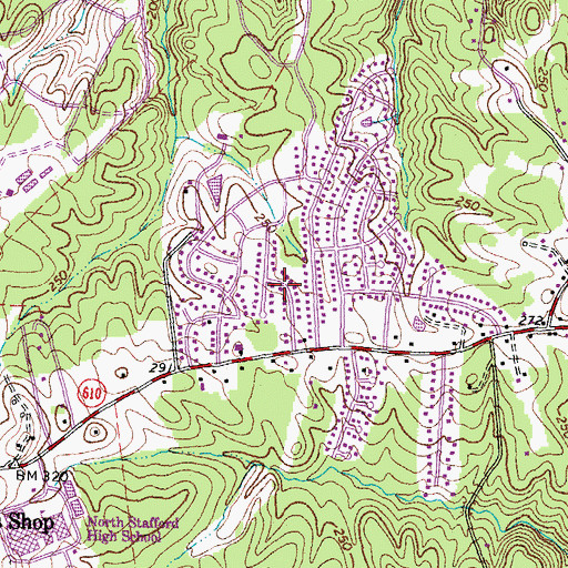 Topographic Map of Meadowlark, VA