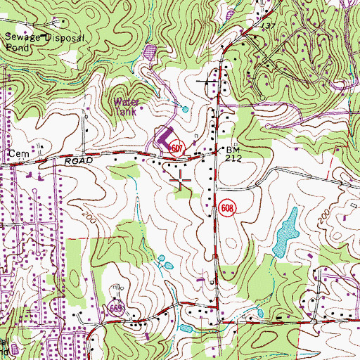 Topographic Map of Moreland, VA