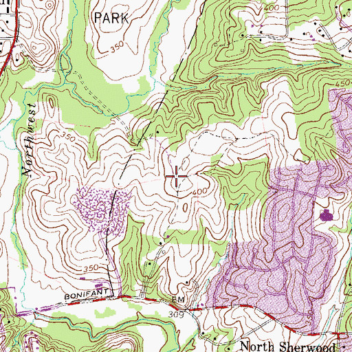 Topographic Map of Naples Manor, MD