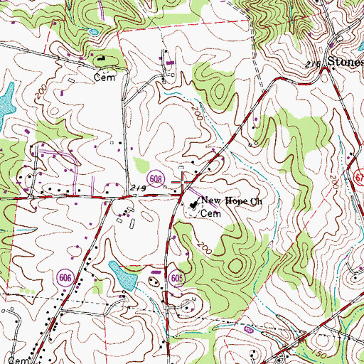Topographic Map of New Hope Estates, VA