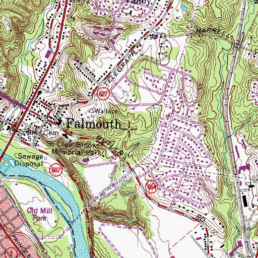 Topographic Map of North Clearview Heights, VA