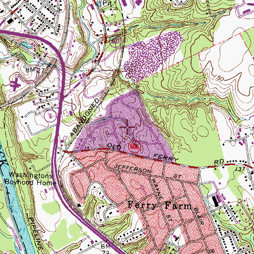 Topographic Map of North Ferry Farms, VA