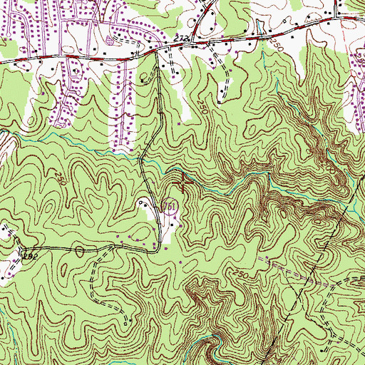 Topographic Map of Oakbrooke, VA