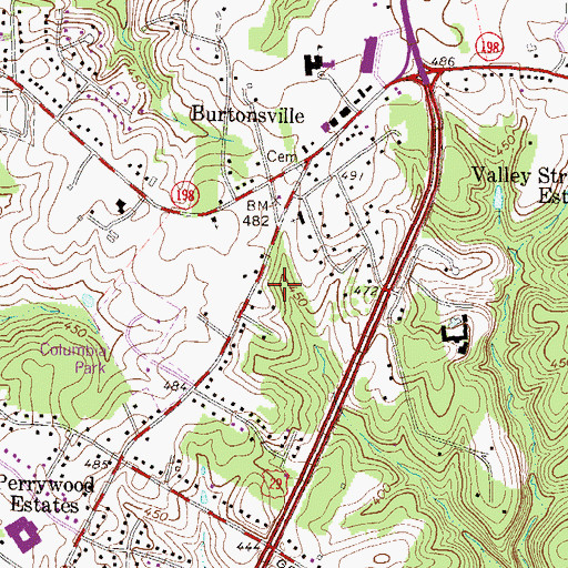 Topographic Map of Oakhurst, MD