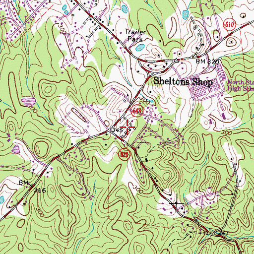 Topographic Map of Old Homestead, VA