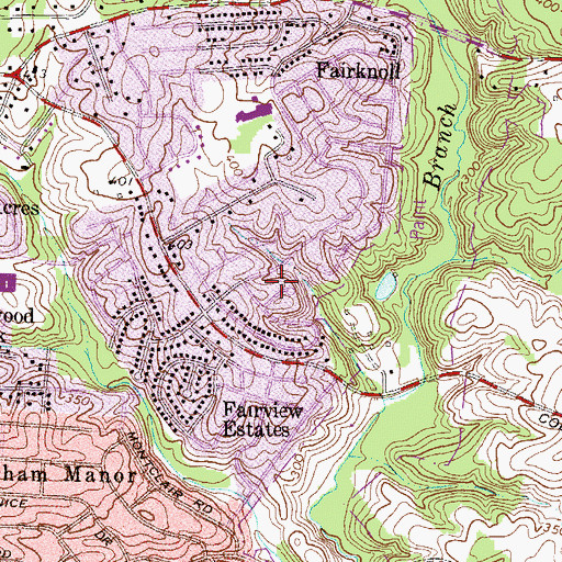 Topographic Map of Paint Branch Estates, MD