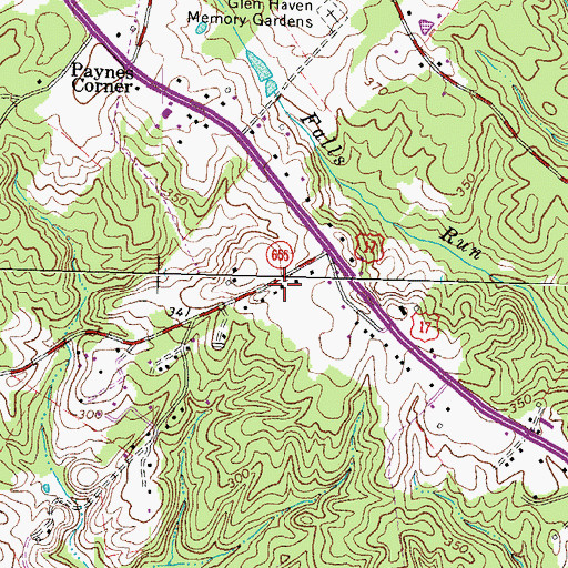 Topographic Map of Peach Lawn, VA