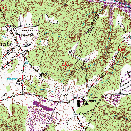 Topographic Map of Perry Farms, VA