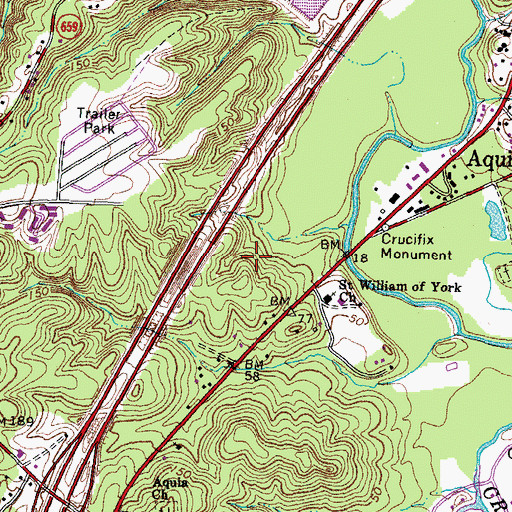 Topographic Map of Port Aquia, VA