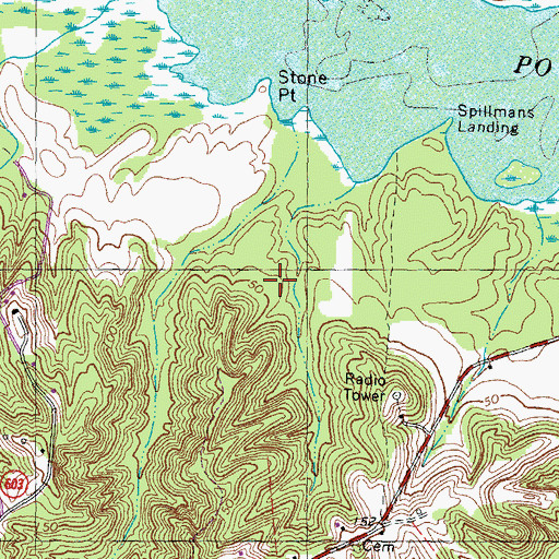 Topographic Map of Potomac Creek Estates, VA