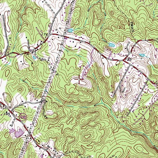 Topographic Map of Quail Run, VA
