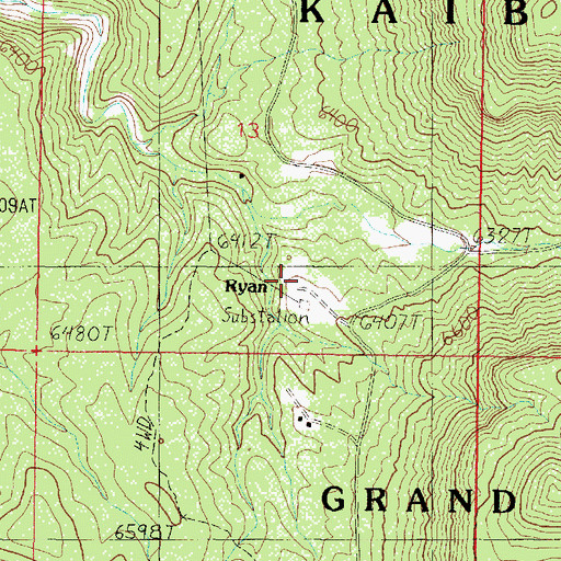 Topographic Map of Ryan, AZ