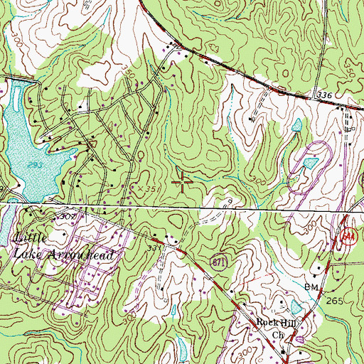 Topographic Map of Rock Hill Manors, VA
