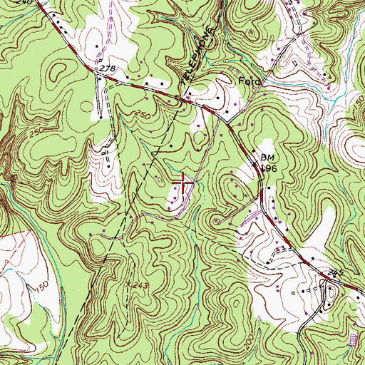 Topographic Map of Rollinswood South, VA