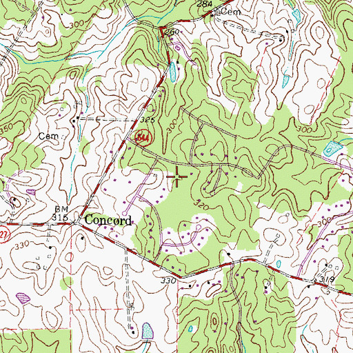 Topographic Map of Rosedale, VA