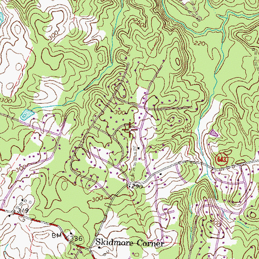 Topographic Map of Roseville Plantation, VA