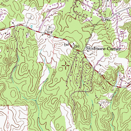Topographic Map of Rosewood Estates, VA