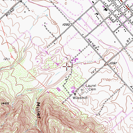 Topographic Map of Miller Canyon, CA