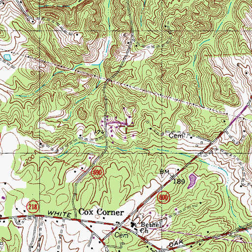 Topographic Map of Sandy Ridge, VA