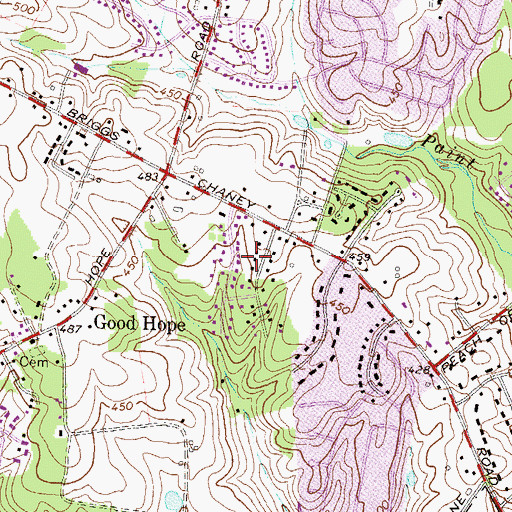 Topographic Map of Sequoia, MD