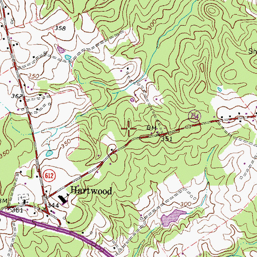 Topographic Map of Shackelford Estates, VA