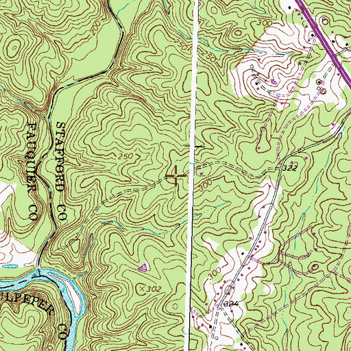Topographic Map of Sherwood Estates, VA