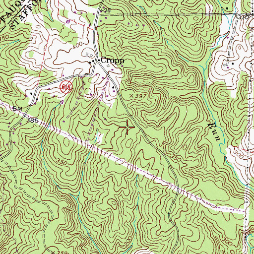 Topographic Map of Skyline Hills, VA