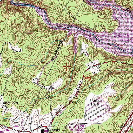 Topographic Map of Smith Lake Landing, VA