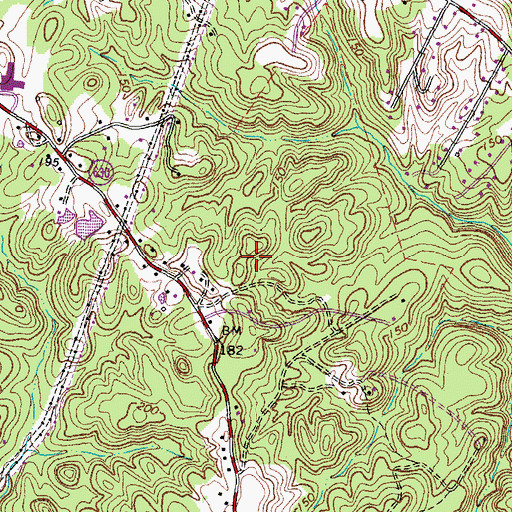 Topographic Map of Stallings, VA