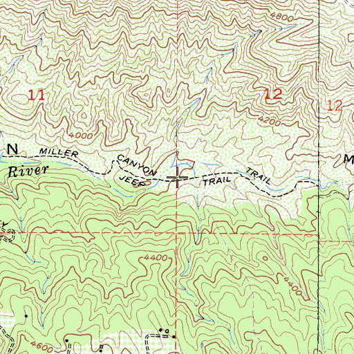 Topographic Map of Miller Canyon Trail, CA