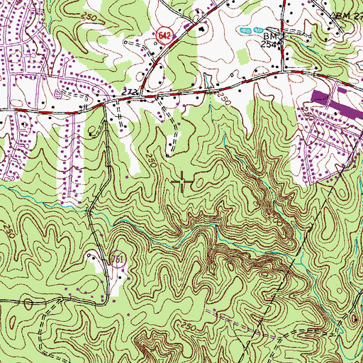 Topographic Map of Stonehill Estates, VA