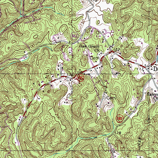 Topographic Map of Sunshine Hills, VA