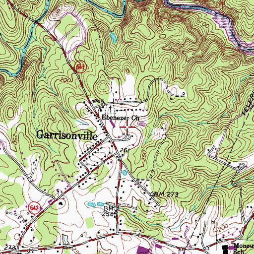 Topographic Map of The Columns, VA