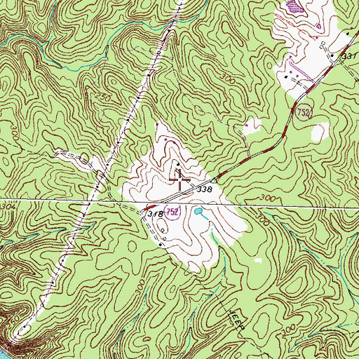 Topographic Map of Valhalla, VA