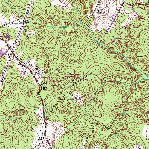 Topographic Map of Vestavia Woods, VA
