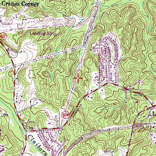 Topographic Map of Victoria Woods, VA