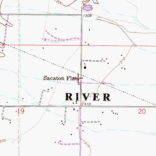 Topographic Map of Sacaton Flats, AZ