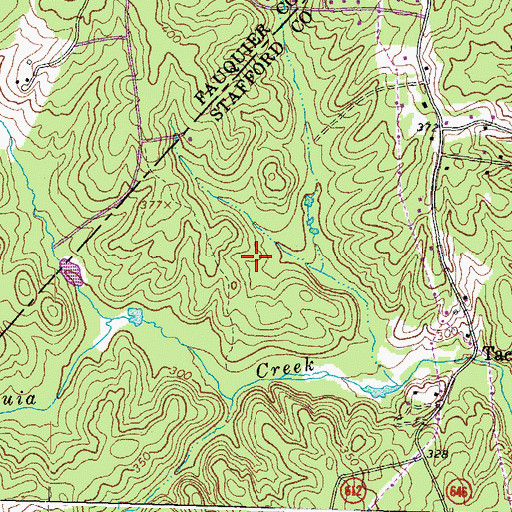 Topographic Map of Walnut Ridge Estates, VA