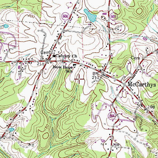 Topographic Map of Walter Roberson Estate, VA