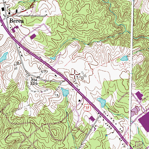 Topographic Map of Warrenton Center, VA