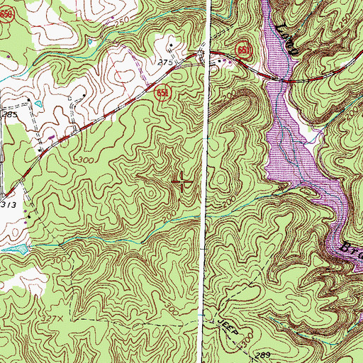 Topographic Map of Water Edge Estates, VA