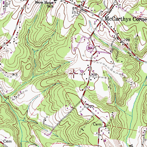 Topographic Map of Wellford Sullivan Estate, VA