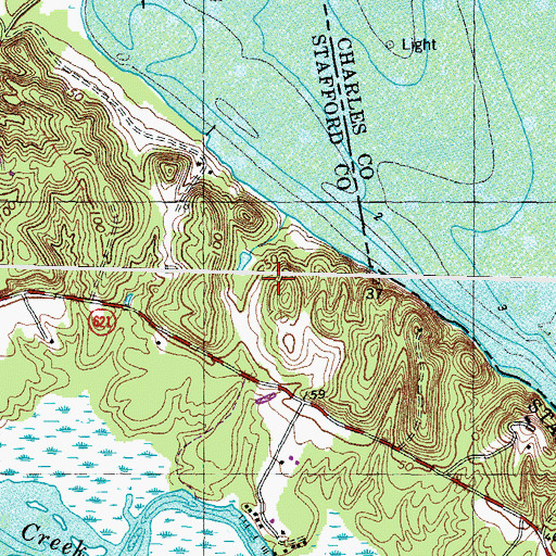 Topographic Map of Willamsburg on the Potomac, VA