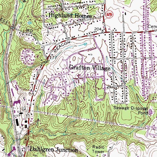 Topographic Map of Woodlawn, VA