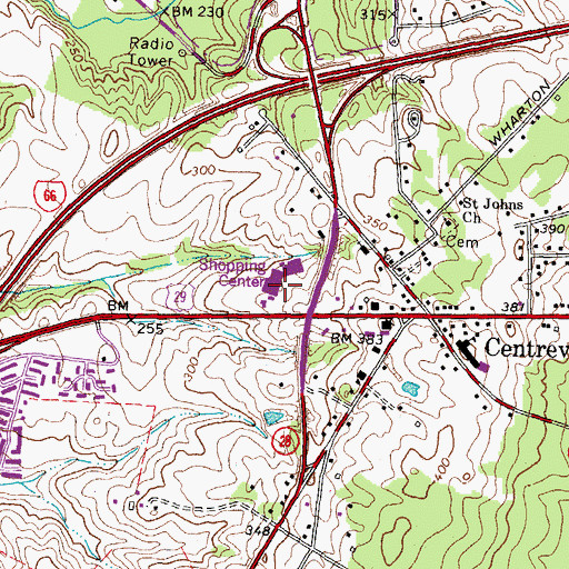 Topographic Map of Centreville Post Office, VA