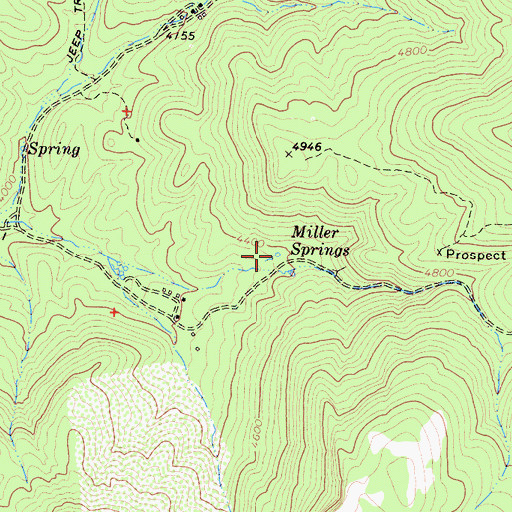 Topographic Map of Miller Springs, CA