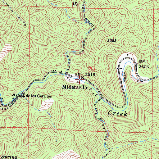 Topographic Map of Millersville, CA