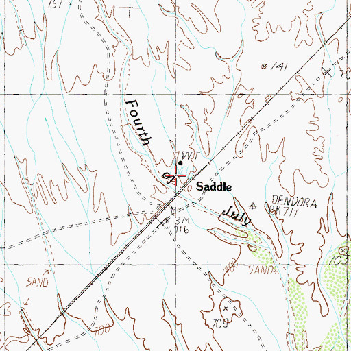 Topographic Map of Saddle, AZ