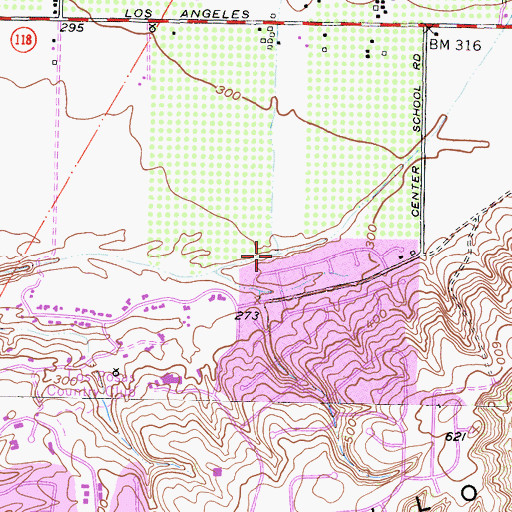Topographic Map of Milligan Barranca, CA