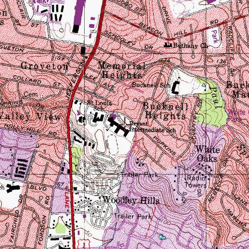 Topographic Map of Achievement Integrity and Maturity School, VA
